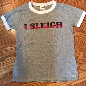 PINK grey shirt sleeve pajama shirt